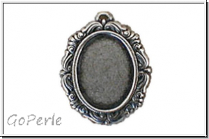 An�nger "Victorian Setting" TRINITY BRASS, 22x25mm, antikversilbert, Messing, 1 Stk.